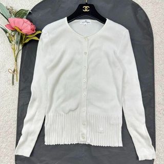 クレージュ(Courreges)のCourregesクレージュ コットン リブ カーディガン 38(カーディガン)