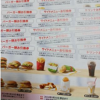 マクドナルド株主優待券2シート(フード/ドリンク券)