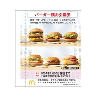 マクドナルド - マクドナルド 株主優待 バーガー 株主ご優待券