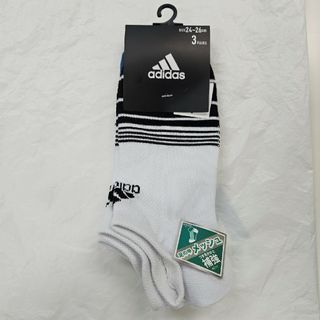 アディダス(adidas)のアディダス adidas アンクルソックス・メッシュ 3足組 24～26㎝(ソックス)