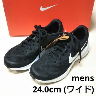 ナイキ(NIKE)の新品 ナイキ メンズ レボリューション7 ワイド ブラック 24cm 4E(スニーカー)