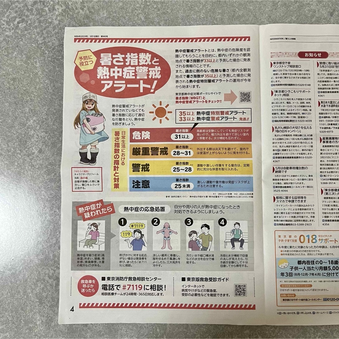 東京都広報誌/はたらく細胞/コラボ エンタメ/ホビーのアニメグッズ(その他)の商品写真