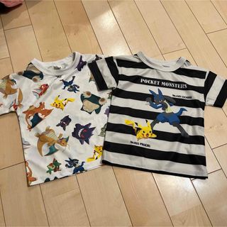 ポケモン(ポケモン)の⭐︎新品　ポケモン　Tシャツ 2点セット　ホワイト　ボーダー(Tシャツ/カットソー)