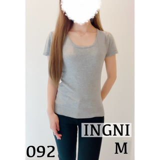 イング(INGNI)の【INGNI】 イング 半袖 Tシャツ グレー シンプル M(Tシャツ(半袖/袖なし))