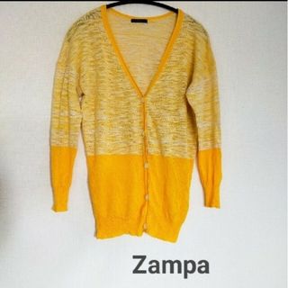 ★ZAMPA 　サマーニット　カーディガン　黄色　日本製　ザンパ(カーディガン)