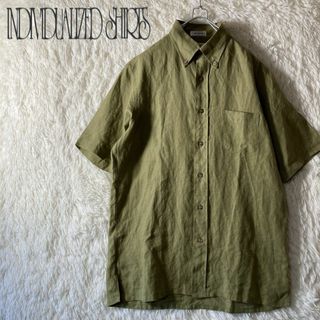 美品 INDIVIDUALIZED SHIRTS 麻 100% 半袖シャツ M(シャツ)