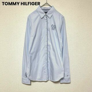 TOMMY HILFIGER - xx170 トミーヒルフィガー/長袖シャツ/ブラウス/ストライプシャツ/水色、白