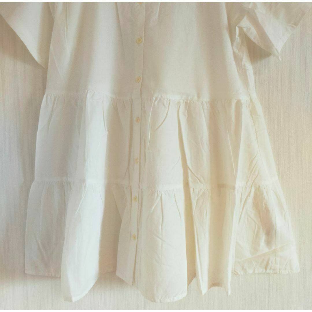 SM2(サマンサモスモス)の新品 Samansa Mos2 サマンサモスモス ティアード衿フリルチュニック レディースのトップス(シャツ/ブラウス(半袖/袖なし))の商品写真