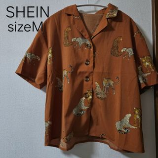 シーイン(SHEIN)のSHEIN☆アニマル柄、レオパード柄 半袖シャツ Mサイズ(シャツ/ブラウス(半袖/袖なし))