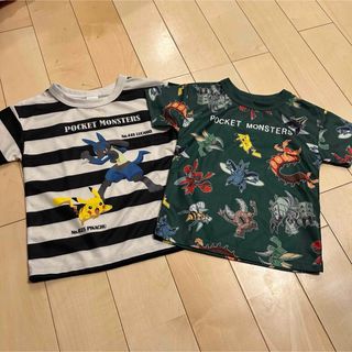 ポケモン(ポケモン)の⭐︎新品　ポケモン　Tシャツ 2点セット　グリーン　ボーダー(Tシャツ/カットソー)