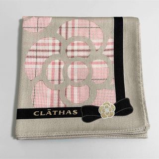 クレイサス(CLATHAS)の《新品》CLATHAS ハンカチ ピンク×グレー(ハンカチ)