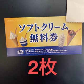 ミニストップ　ソフトクリーム　株主優待　2枚(フード/ドリンク券)