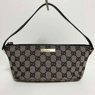 グッチ(Gucci)のGUCCI グッチ アクセサリーポーチ GG キャンバス レザー 美品 ポーチ(ポーチ)