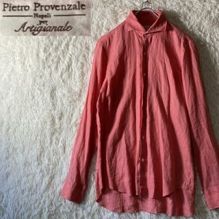 美品 イタリア製 PIETRO PROVENZALE 麻 100％ 長袖 XL(シャツ)