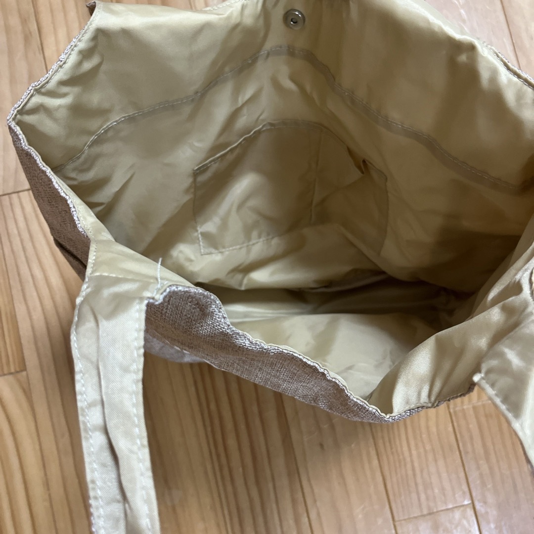 トートバッグ　麻素材　ベージュ レディースのバッグ(トートバッグ)の商品写真