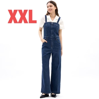 【XXL】ベアトップサロペットパンツ GU ブルー68  350446(サロペット/オーバーオール)