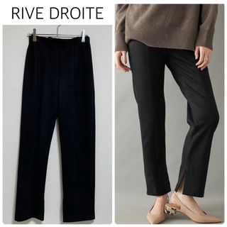 RIVE DROITE - 【格安】RIVE DROITEスエードタッチインスリットパンツ　黒　サイズ36