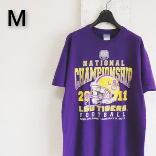 ギルタン(GILDAN)の古着　GILDAN　Tシャツ　パープル　バスケットボール　LSU TIGERS(Tシャツ/カットソー(半袖/袖なし))