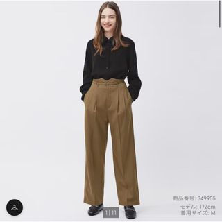 ベルテッドストレートパンツ　XXL ブラウン(その他)