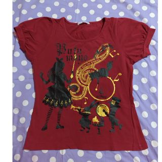 プトマヨ(PUTUMAYO)の中古⭐️プトマヨ PUTUMAYO Tシャツ カットソー 赤 アリス(Tシャツ(半袖/袖なし))