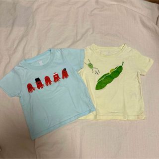 グラニフ(Design Tshirts Store graniph)のグラニフ★えだまめ＆タコさんウィンナーTシャツ　2枚セット　90(Tシャツ/カットソー)