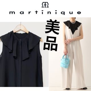 ドゥロワー(Drawer)の美品！martiniqueラッフルノースリーブブラウス マルティニーク シャツ(シャツ/ブラウス(半袖/袖なし))