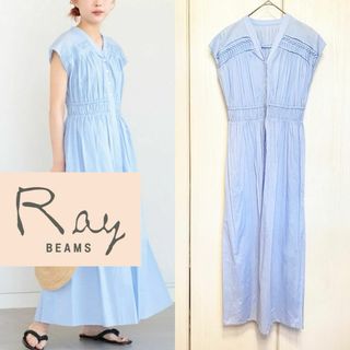 Ray BEAMS - 【新品】 Ray BEAMS ピンタック ヨーク Vネック ワンピース