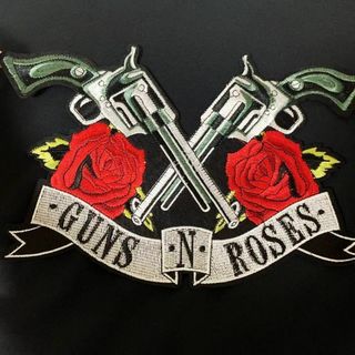 ワッペン　アイロン接着　特大サイズ　セット　豪華刺繍　GUNS ROSES　迫力(その他)