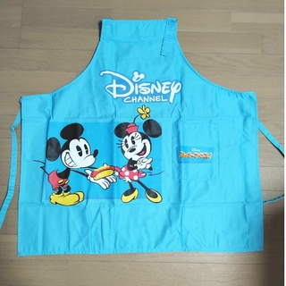 ディズニー(Disney)のミッキーマウス　ミニーマウス　ディズニーチャンネル　エプロン　ブルー　非売品(その他)