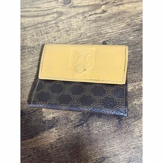 セリーヌ(celine)のCELINE セリーヌ  薄型　レザー 黄色×ブラウン　コインケース 小銭入れ (財布)