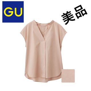 ジーユー(GU)の美品！GUスキッパーシャツ S ピンク ブラウス ジーユー UNIQLOユニクロ(シャツ/ブラウス(半袖/袖なし))