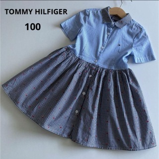 トミーヒルフィガー(TOMMY HILFIGER)のトミーヒルフィガー 半袖　上品　シャツ　ワンピース　ストライプ　チェック　星　夏(ワンピース)