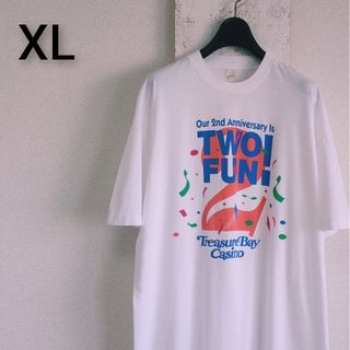 ヴィンテージ(VINTAGE)の80s　USA製　スクリーンスターズ　Tシャツ　ホワイト　TWO FUN　カジノ(Tシャツ/カットソー(半袖/袖なし))