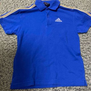 アディダス(adidas)の130 adidas アディダス　ポロシャツ　ブルー(Tシャツ/カットソー(半袖/袖なし))