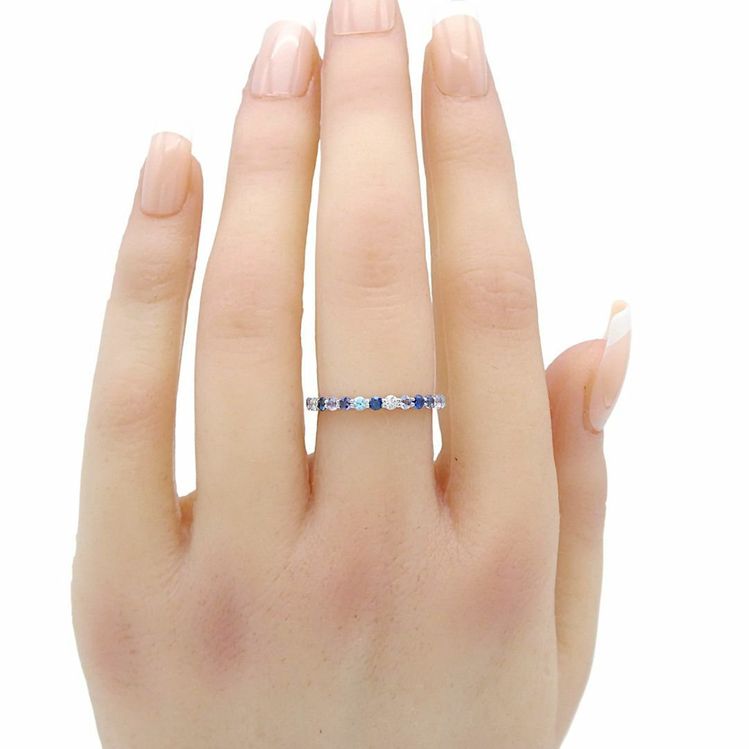 リング K10WG ダイヤモンド マルチ石 12号 レディースのアクセサリー(リング(指輪))の商品写真