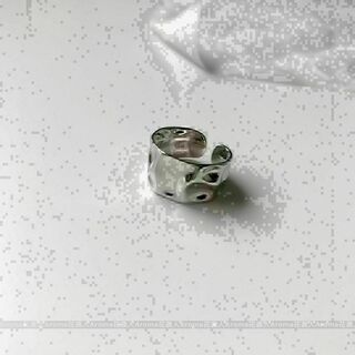 オープンリング　シルバー 925 銀 クレーター 凸凹 ユニセックス 指輪(リング(指輪))