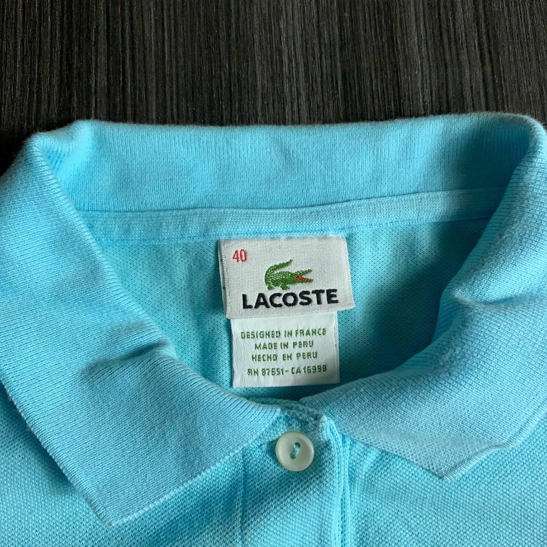 LACOSTE(ラコステ)の定番◎ LACOSTE ラコステ レディース 40 ポロシャツ 水色 レディースのトップス(ポロシャツ)の商品写真