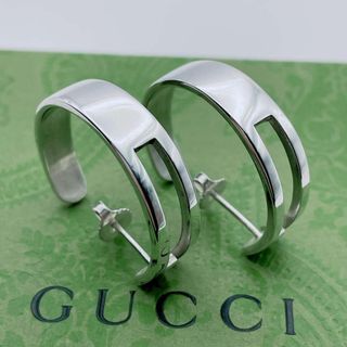 Gucci - 【極美品】GUCCI ピアス　フープ　Gマーク　シルバー925