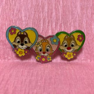 ディズニー(Disney)のディズニー　JDS チップ　デール　クラリス　ハート　ピン(バッジ/ピンバッジ)