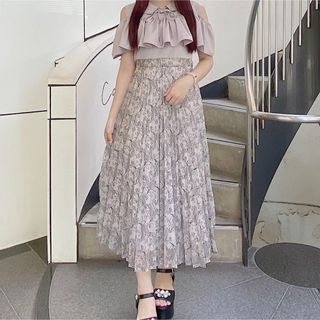 evelyn - 【美品】AnMILLE フリルドッキングワンピース レース アイスグレー