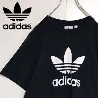 アディダス(adidas)の【人気定番】アディダス　センターロゴ入りTシャツ　ブラック　 A1019(Tシャツ/カットソー(半袖/袖なし))