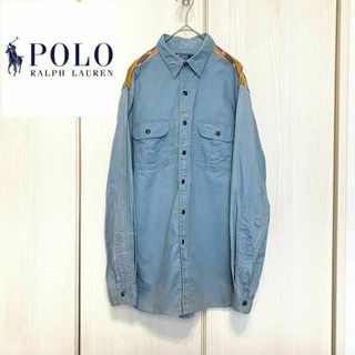 ポロラルフローレン(POLO RALPH LAUREN)の【美品】 Polo Ralph Lauren リメイク風 デニムシャツ(Tシャツ/カットソー(七分/長袖))