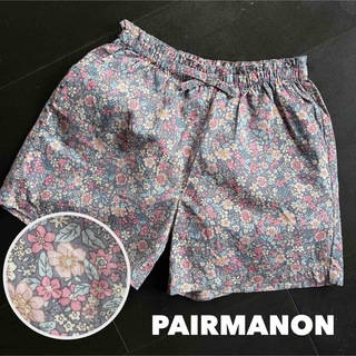 pairmanon - ペアマノン【2回着用】150cm 花柄 ウエストリボンショートパンツ②