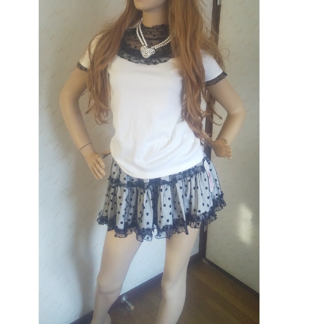 ☆プリメロ☆白×黒☆ハートドット柄☆セットアップ☆水玉 ☆プリメロ☆白×黒☆ハートドット柄☆セットアップ☆水玉
