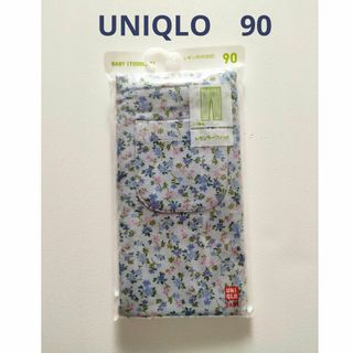 ユニクロ(UNIQLO)のユニクロ ☆新品☆レギュラーフィット10分丈☆リブレギンス　ブルー小花　90(パンツ/スパッツ)