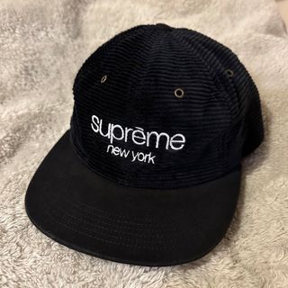 シュプリーム(Supreme)のsupreme キャップ 帽子 コーデュロイ 黒 ブラック(キャップ)