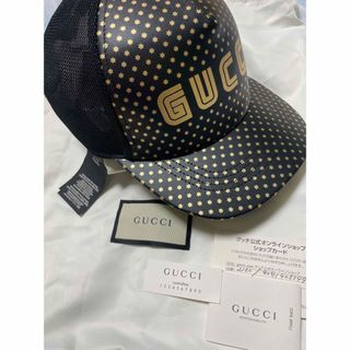 展示品　未使用　GUCCI レザーキャップ　M58size