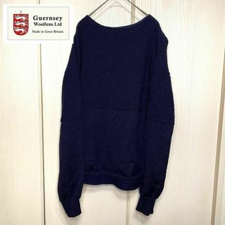 【美品】Guernsey Woollens ボートネック ウールニット(ニット/セーター)