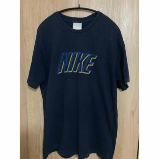 ナイキ(NIKE)のNIKE ナイキ フロッキープリント 古着 Tシャツ 黒 L(Tシャツ/カットソー(半袖/袖なし))