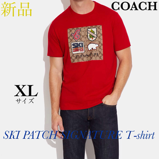 コーチ(COACH)の【新品タグ付】COACH コーチ スキー パッチ シグネチャー Tシャツ XL(Tシャツ/カットソー(半袖/袖なし))